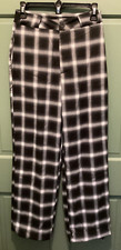 Cider Women Size XS Black & White Plaid Hi-Rise Straight Leg Trouser Dress Pants