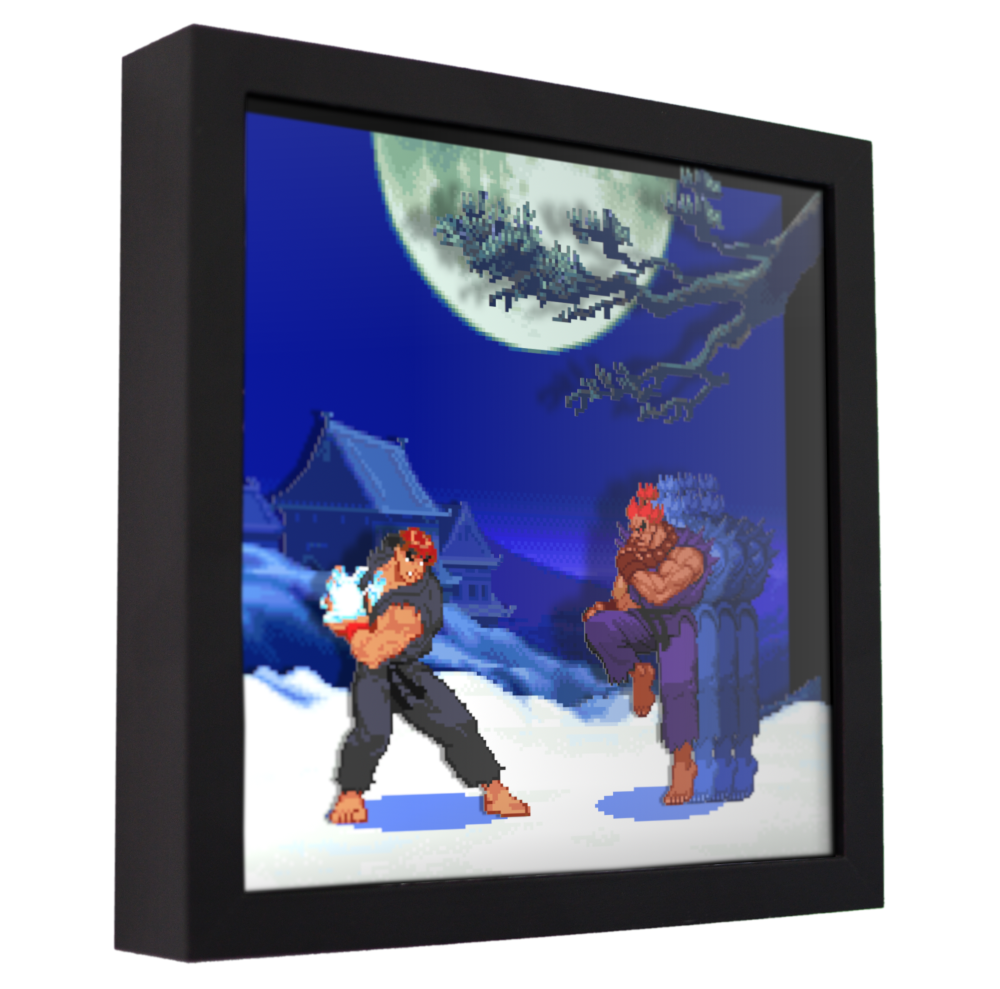 Street Fighter Alpha (Evil Ryu Shin Akuma) 3D Shadow Box