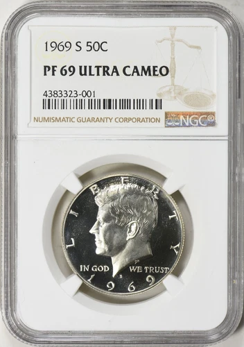 "QUICK AUCTION" 1969 S KENNEDY HALF "NGC" PR69 ULTRA CAMEO GEM MB 5352