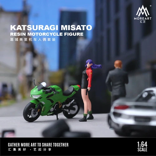 MoreArt 1:64 Motorcycle Katsuragi Misato Resin Lady Set Display Collection - Picture 2 of 7