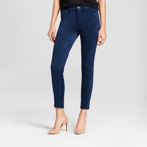 Mossimo-Denim-Women-039-s-High-Rise-Super-Stretch-Faux-Suede-Skinny-Jeans-18-Teal