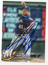 JUNIOR GUERRA Signed Autograph 2018 Topps Update Series Card MIL Brewers #US138