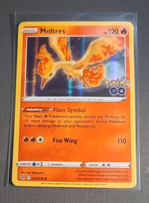 Pokemon Moltres 012/078 Holo Rare Card Pokemon GO TCG NM