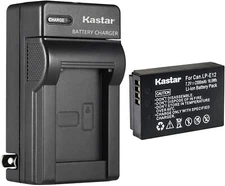 LP-E12 LPE12 Battery + Charger for Canon EOS M50, EOS M50 Mark II, EOS M100