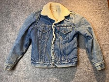 Vintage 1970s Levi's Sherpa Lined Denim Trucker Jacket Men Size 38 USA Made