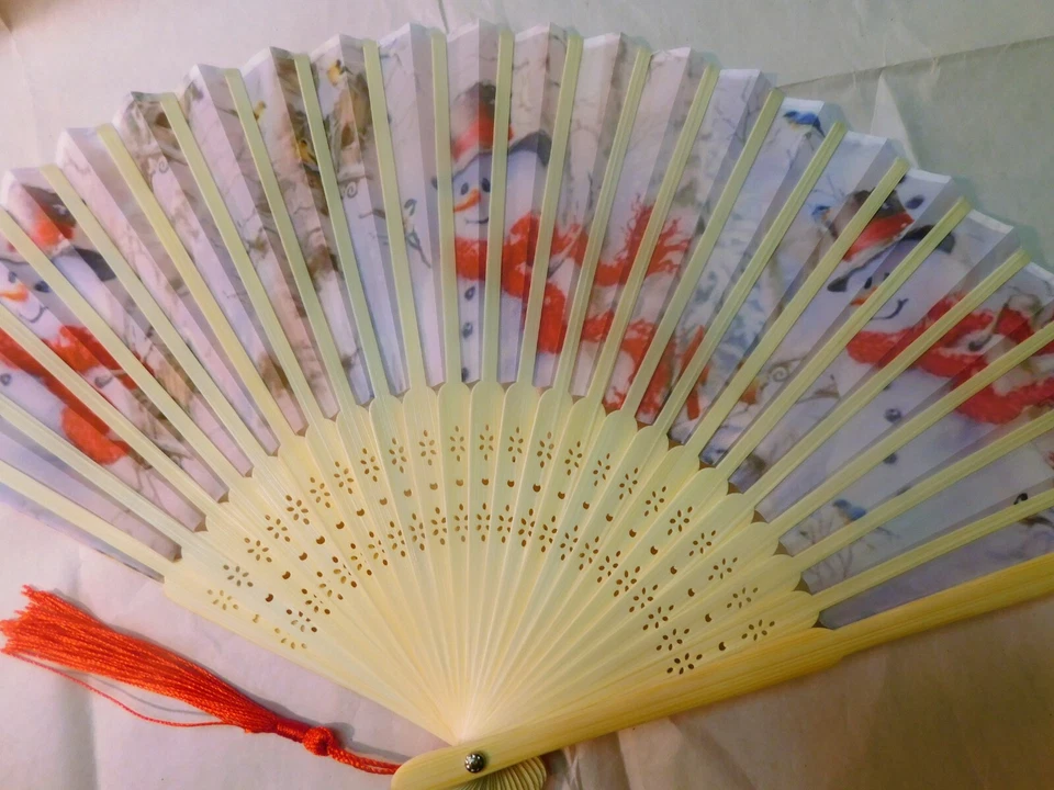 Снеговик зимние праздники Рождество шелк нейлона ручной складной ручной работы - Изображение 4 из 4