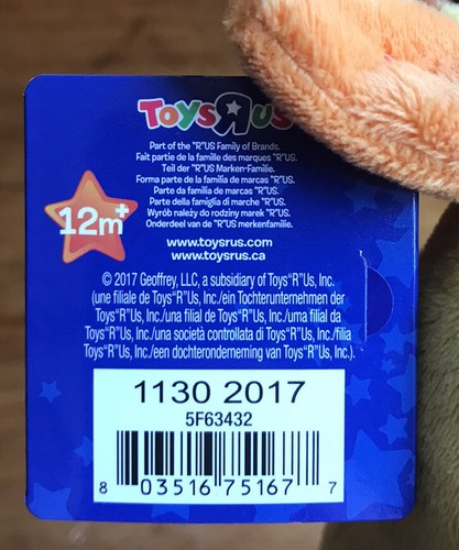 Toys "R" Us TRU Exclusive Geoffrey Giraffe Plush Doll 16in Stuffed Animal 2017 - Picture 4 of 4