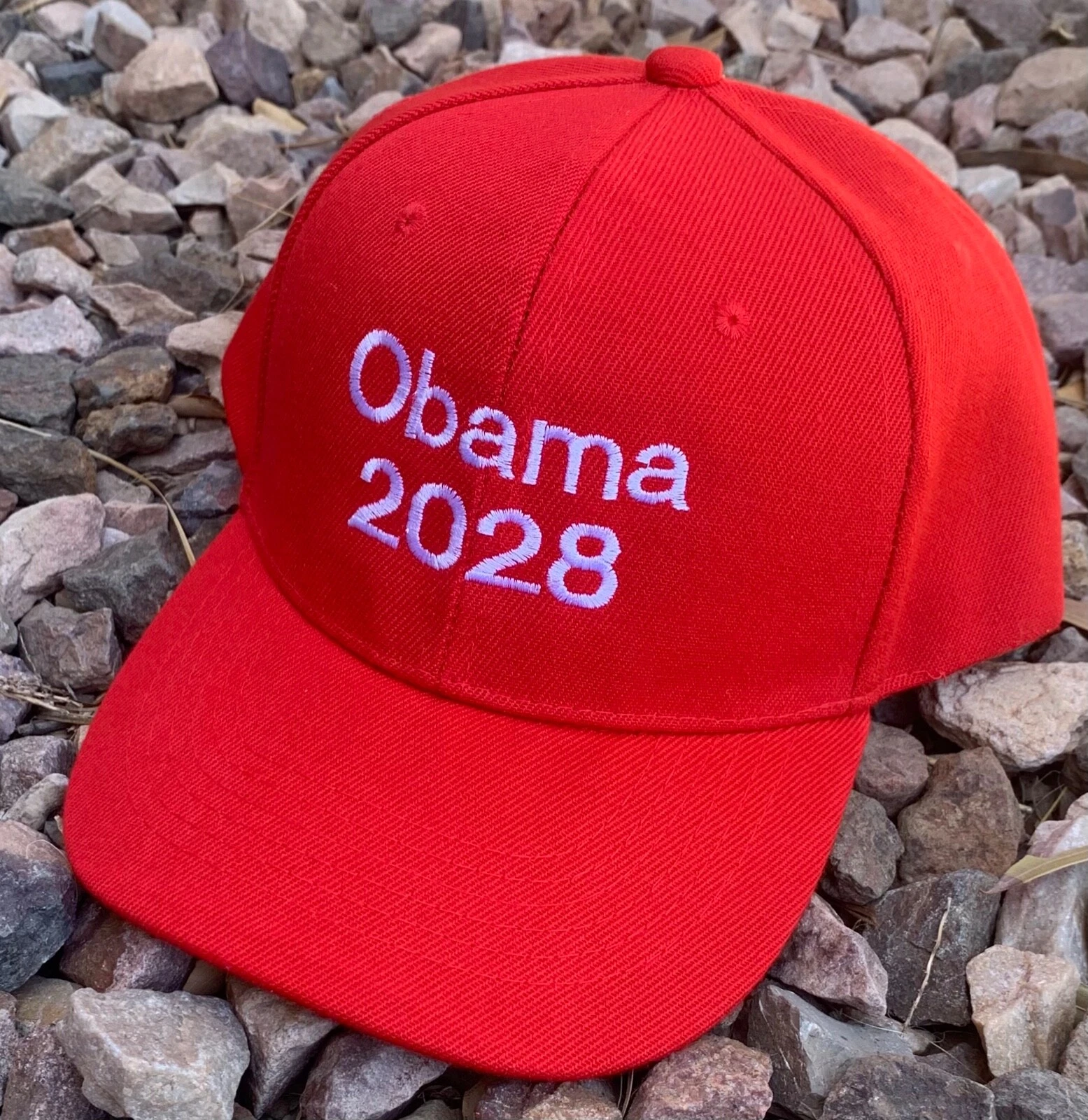 Obama 2028 Anti Trump MAGA Parody Embroidered Baseball Cap