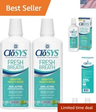 Non-Burning Gentle Mint Mouthwash 32 Oz (2 Pack) – Great for Sensitive Mouths