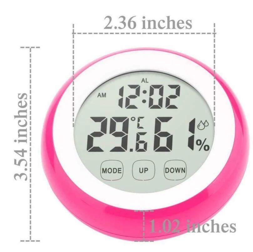 Digital Thermometer Clock, Temperature Humidity Monitor Alarm Clock Touch Screen - Image 2 of 4