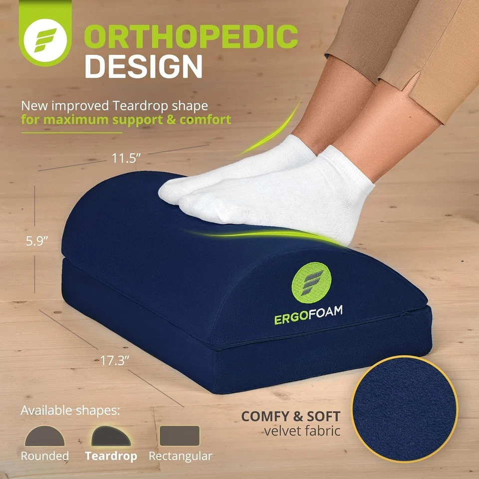 ErgoFoam Adjustable Foot Rest | Soft Ergonomic Desk Support for Back & Knee Pain - Image 4 of 4