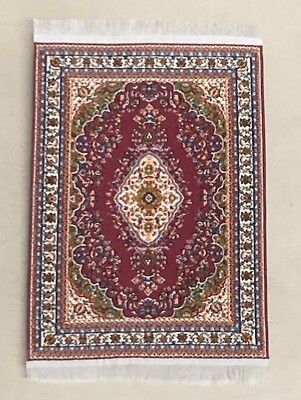 Puppenstube Türkischer Teppich 10 cm x 15,5 cm Webteppich Maßstab 1:12 P14s tumdee