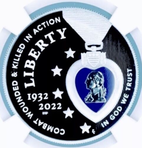 2022 COLORIZED PURPLE HEART Silver Dollar NGC PF70💥FLAWLESS QUALITY💥FDOIwtCOA - Picture 4 of 5