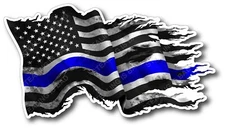 Thin Blue Line Flag Decal Sticker Car Truck I support Blue Lives Matter Police