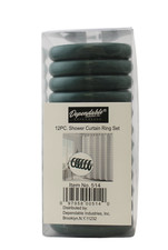 12 Piece Plastic Locking Hook Easy Gliding Shower Curtain Rings Hunter Green