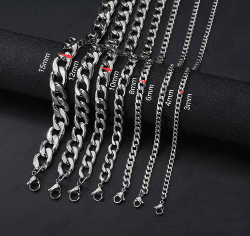 Men Boy Curb Chain 2 4 6 8 9 12MM Stainless Steel Silver Cuban Necklace 18"-24" - Picture 11 of 16