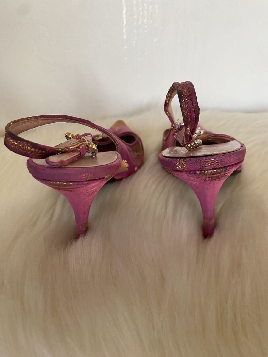 VTG Y2K Dolce & Gabbana Pink Gold SATIN Brocade Pointed