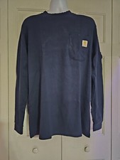 BOCOMAL FR Crew Neck Flame Resistant Long Sleeve Pullover T-Shirts Navy FRC0203