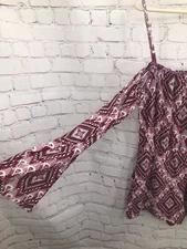 Socialite Women Burgundy Romper S Long Sleeve