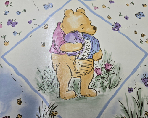 Disney Winnie the Pooh Wallpaper Border Honey Pot Floral Pastel Nursery Decor x2 - Picture 3 of 6