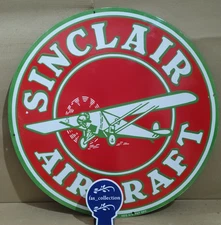 Sinclair Aircraft porcelain Enamel Sign  30 x 30 Inches 1 Sided