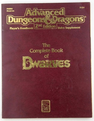 AD&D 2e The Complete Book of Dwarves Rubbing Bambra, et al ORIGINAL