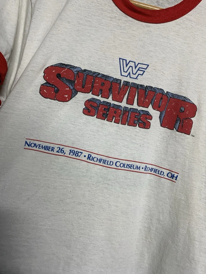 Camiseta De Colección WWF 1987 Survivor Series Lucha Libre Timbre Estrellas Pantalla Grande Foto 4 de 4