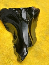 Large Natural Black Obsidian Rough Specimen 6&rdquo; Display Volcanic Glass Estate Fin