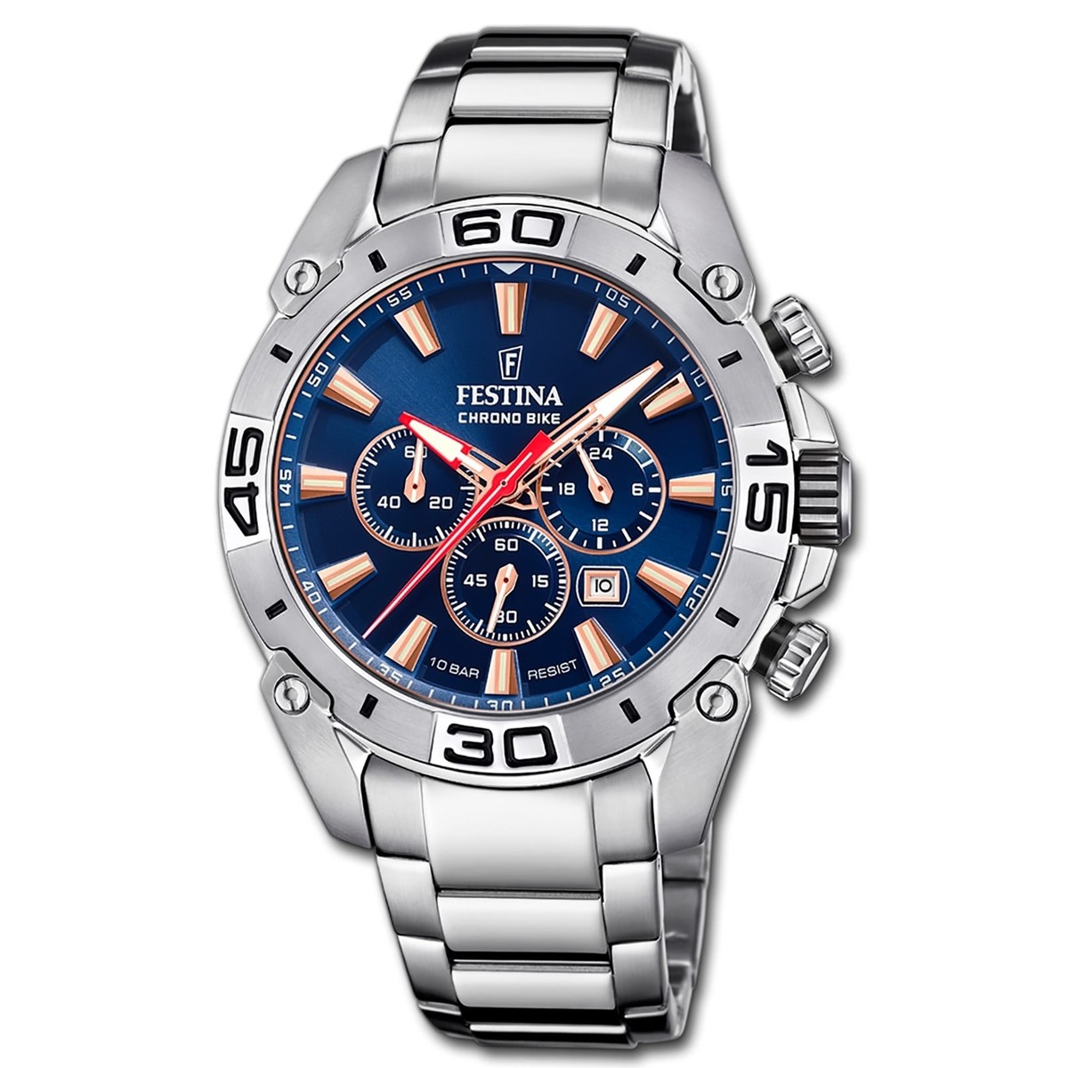Festina F20543-4 Montre-bracelet en Acier Chrono pour Homme