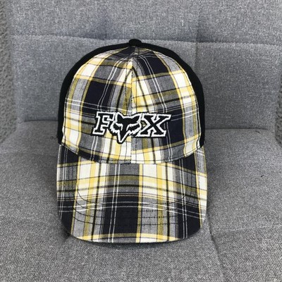 Fox Racing Hat Cap Strap Back One Size Multicolor Mens Plaid Logo Baseball