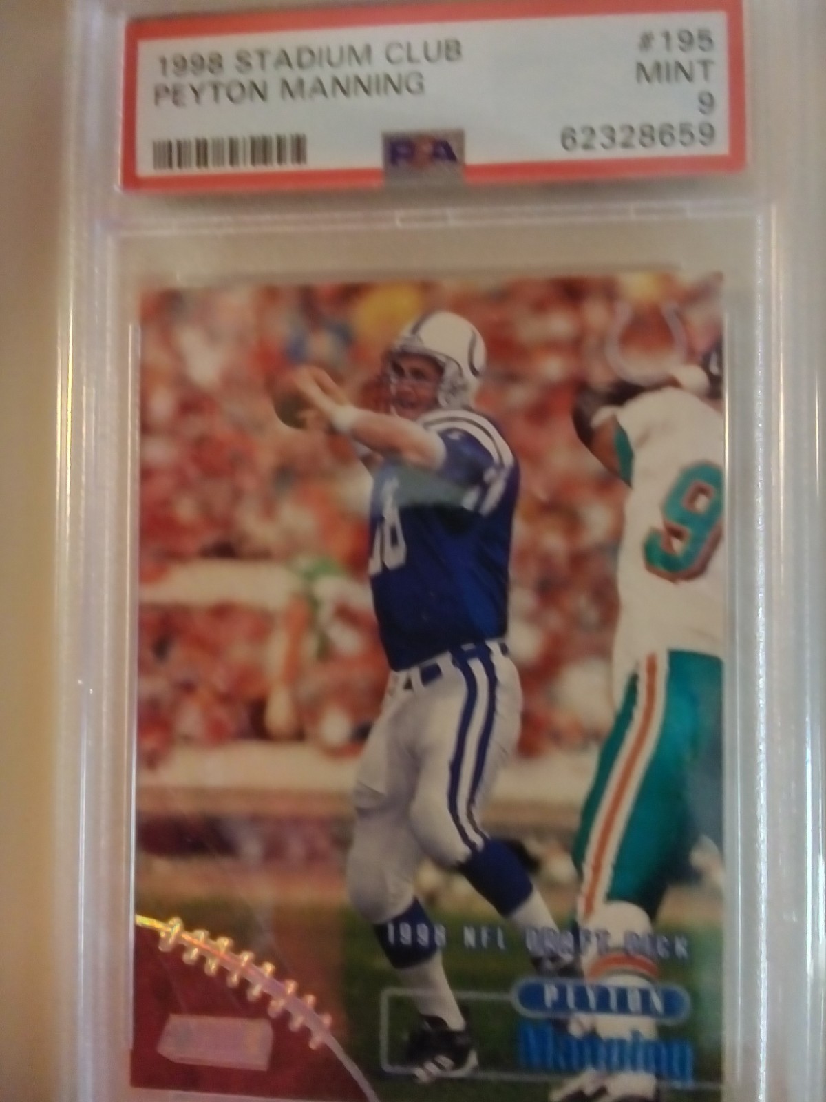 1998 Stadium Club Football Set(195)! PEYTON MANNING PSA 9 RC! view 2