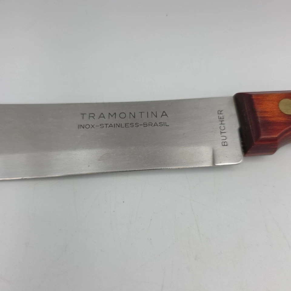 Cuchillo Carnicero Tramontina Brasil 12.5" Acero Inoxidable y Mango Madera Foto 2 de 4