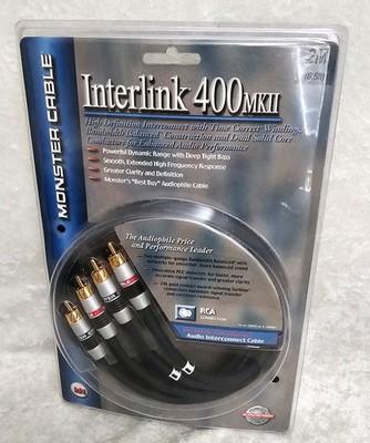 Monster Cable Interlink 400MKII 2ea High Definition Interconnect Cables 6.6 Feet