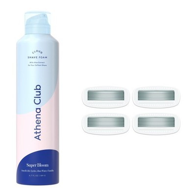 's Extra Gentle Cloud Shave Foam + 4 Razor Blade Refills, Shaving , Petal Blo...