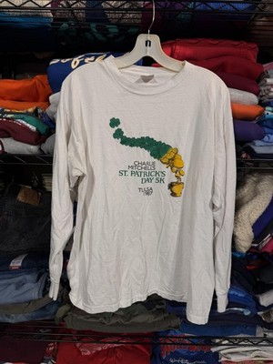 Vintage Charlie Mitchells St Patricks Day 5K Shirt Mens XL White Miller 1987 Tee