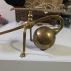 Vintage antique brass cantilever piano candlestick cannonball counter + paw feet — photo 2