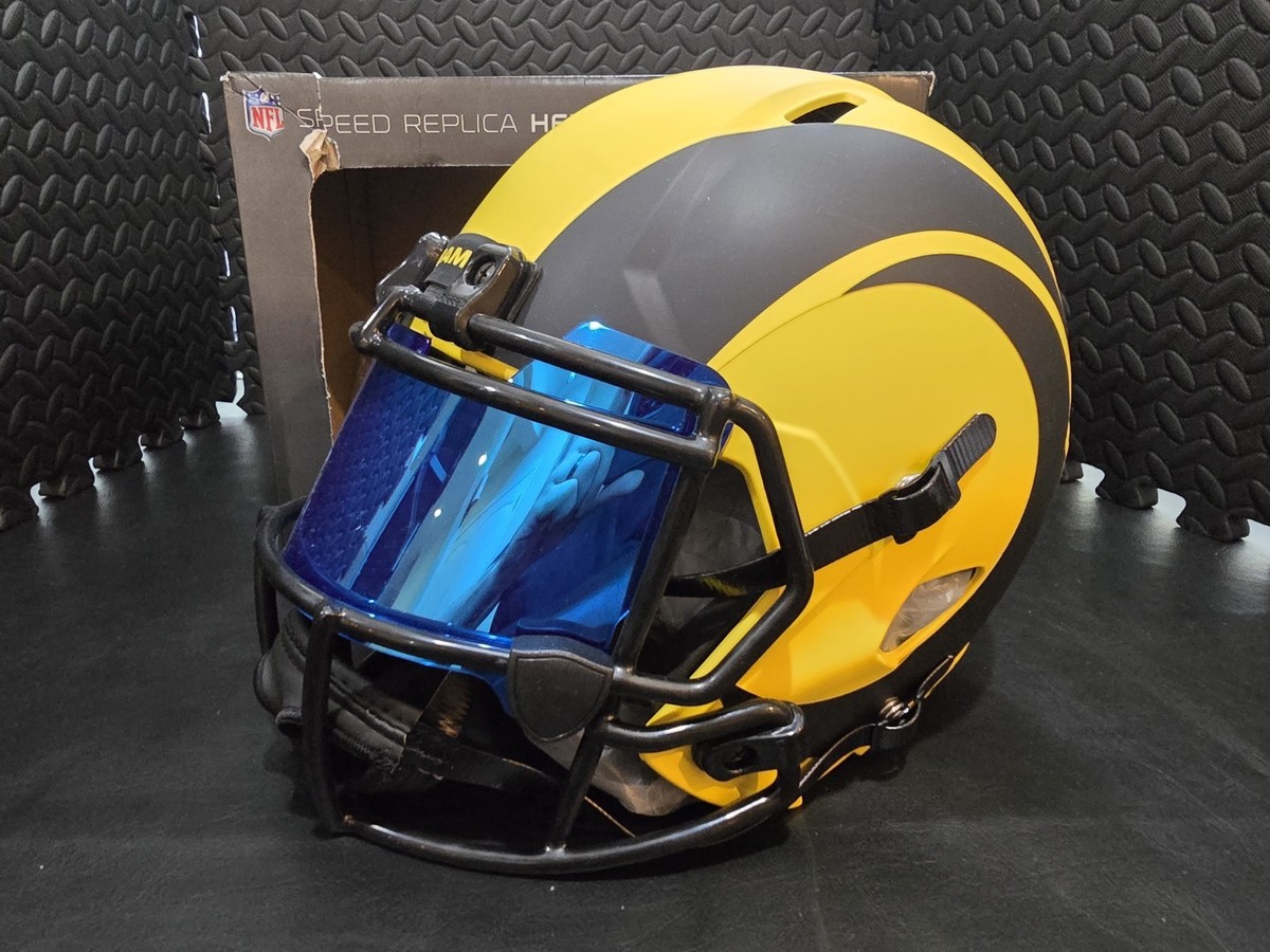 Matthew Stafford Signed Rave Full Size Speed Helmet Rams W/ Blue