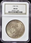 1934 Peace Dollar MS-64 NGC VIDEO