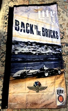 2014 Back to The Bricks Indy 500 Miller Lite Beer Ad Banner Flag Motor Speedway