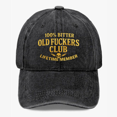 100% Bitter Old F*ckers Club Hat Funny Gag Gift Grumpy Old Man Cap