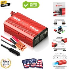 500W Power Inverter 12V to 110V for Vehicles with Dual Fast Charging 24W USB ...