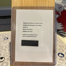 New 🔥 2024-25 Panini Prizm Black Jared McCain Silver Auto Silver Redemption 76