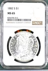 1882-S MORGAN SILVER DOLLAR NGC MS65 WOW LOOKS PROOF LIKE L@@K WOW