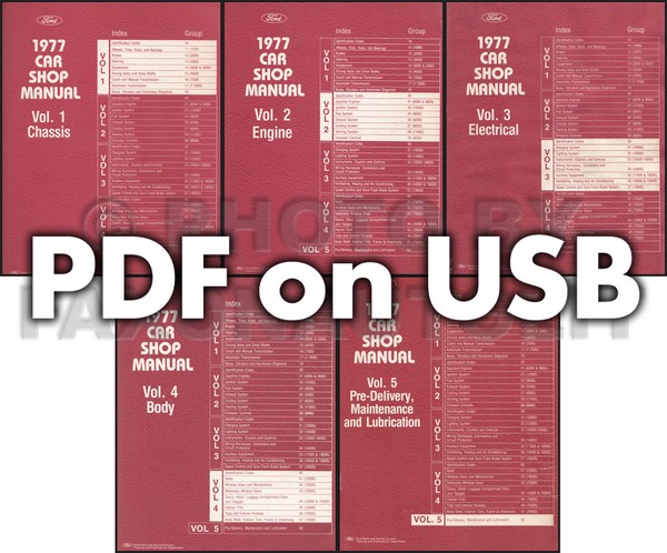 1977 Ford Werkstatthandbuch Set Auf USB FüR Lincoln Ford Und Mercury Reparatur-image