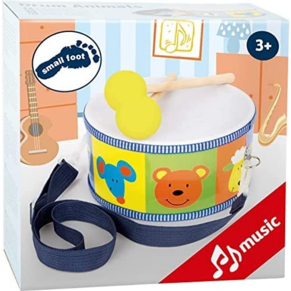 детская музыкальная игрушка-барабан small foot 3315 с красочными животными мотивами переносная 6190₽