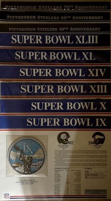 Willabee & Ward NFL Pittsburgh Steelers  - (6) Super Bowl & (3) Anniv. Patches