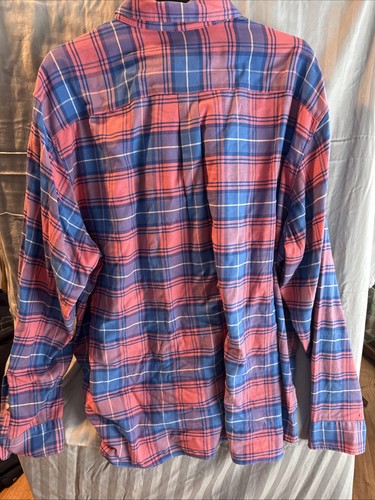 Vineyard Vines Shirt Men’s XXLarge Pink Blue flannel Bellamy Plaid Lightweight - Picture 6 of 7