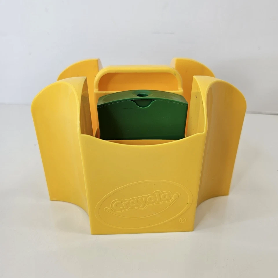 Crayola Crayon Marker Caddy YellowPlastic Storage Organization W/ Sharpener  - Image 2 of 4
