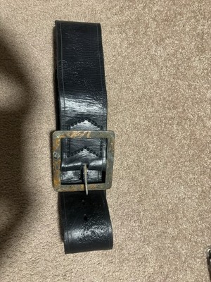 Weathered 4 Inch Wide Pirate Belt With Brass Buckle, Renn Fair/Pirating Size 36