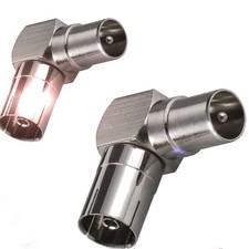 2 x TV Adapter 90° Antennenkabel Winkelsteck...